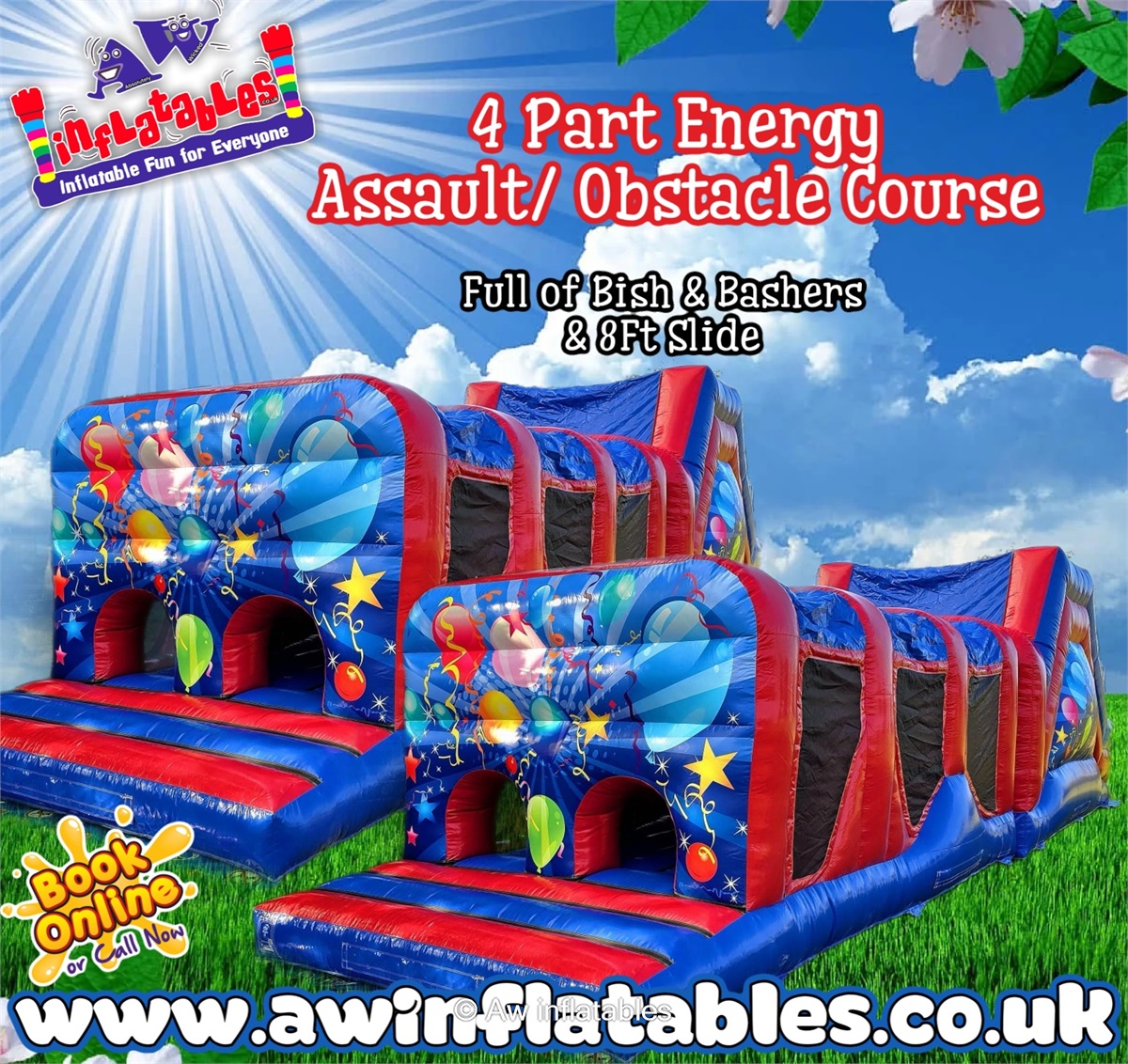 Inflatable Assault Course Hire | AW Inflatables Somerset