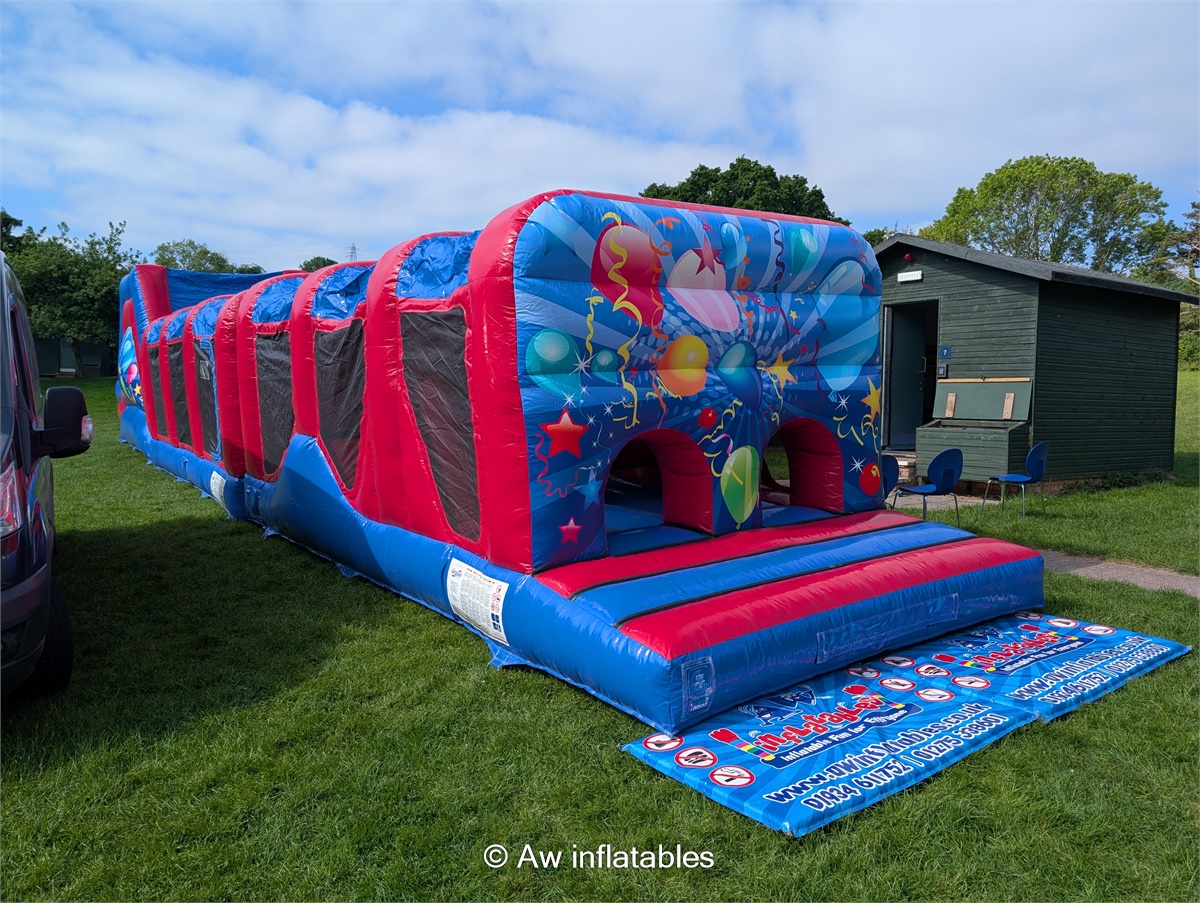 65ft Assault Course Hire in Somerset & Bristol | AW Inflatables