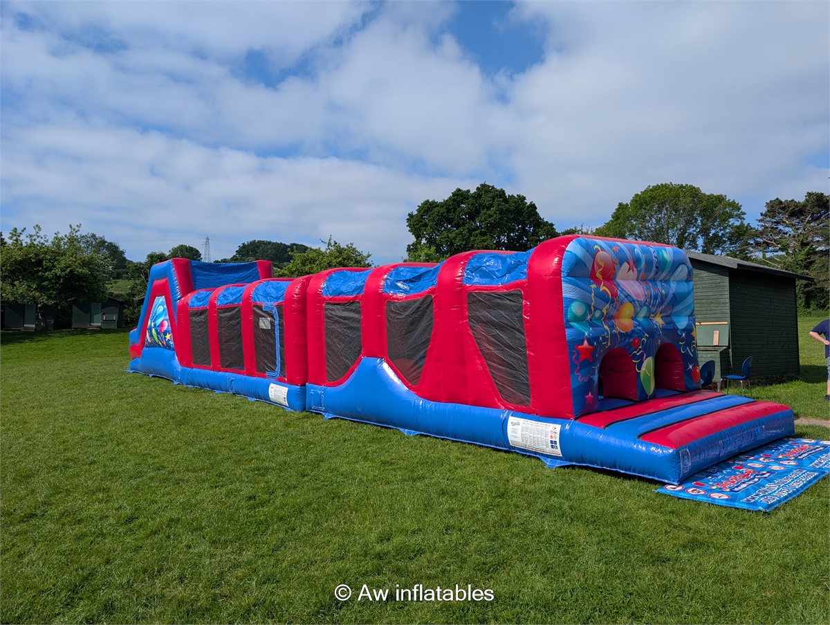 65ft Assault Course Hire in Somerset & Bristol | AW Inflatables