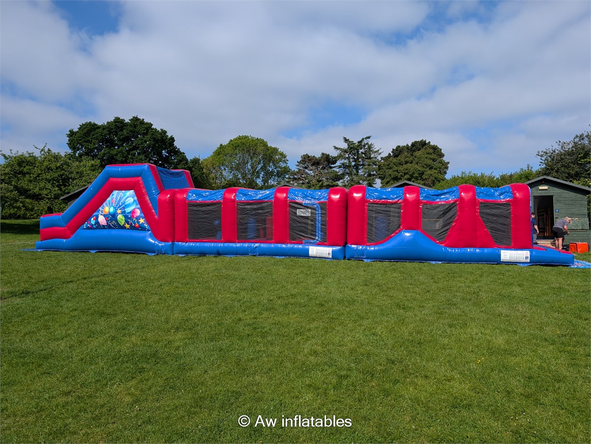 65ft Assault Course Hire in Somerset & Bristol | AW Inflatables