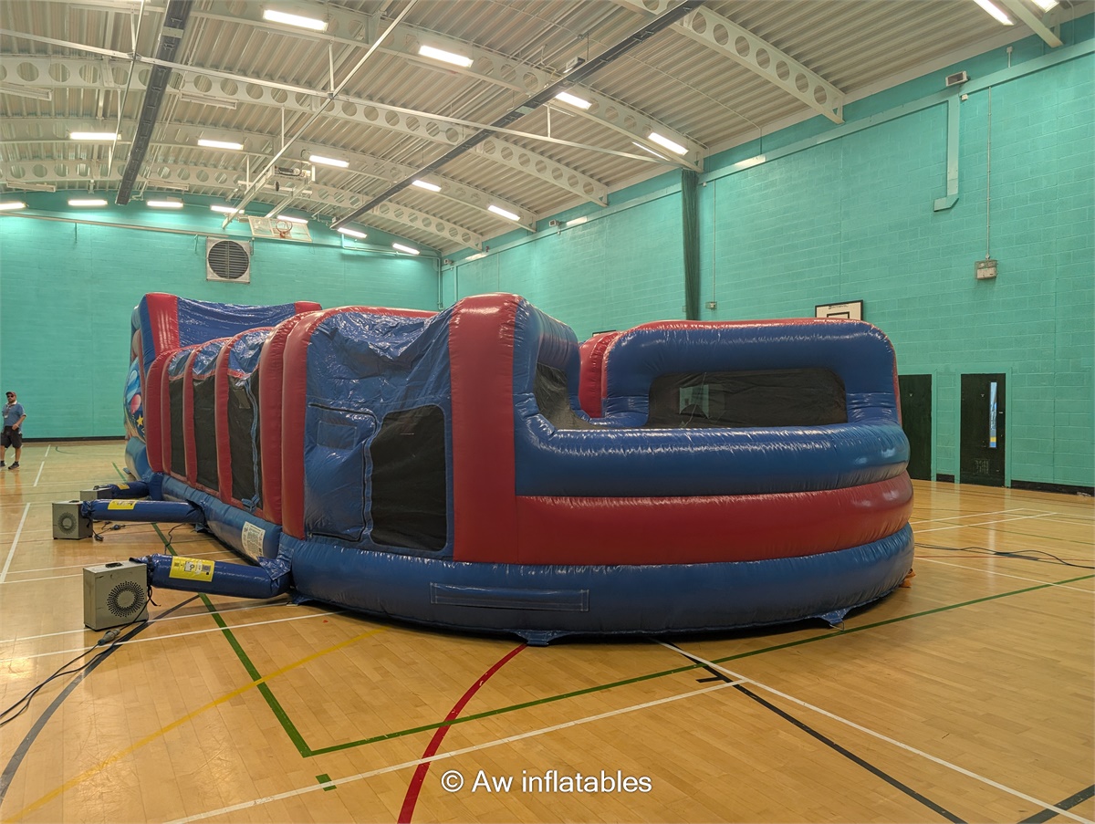 120ft Curved Assault Course Hire in Somerset & Bristol | AW Inflatable