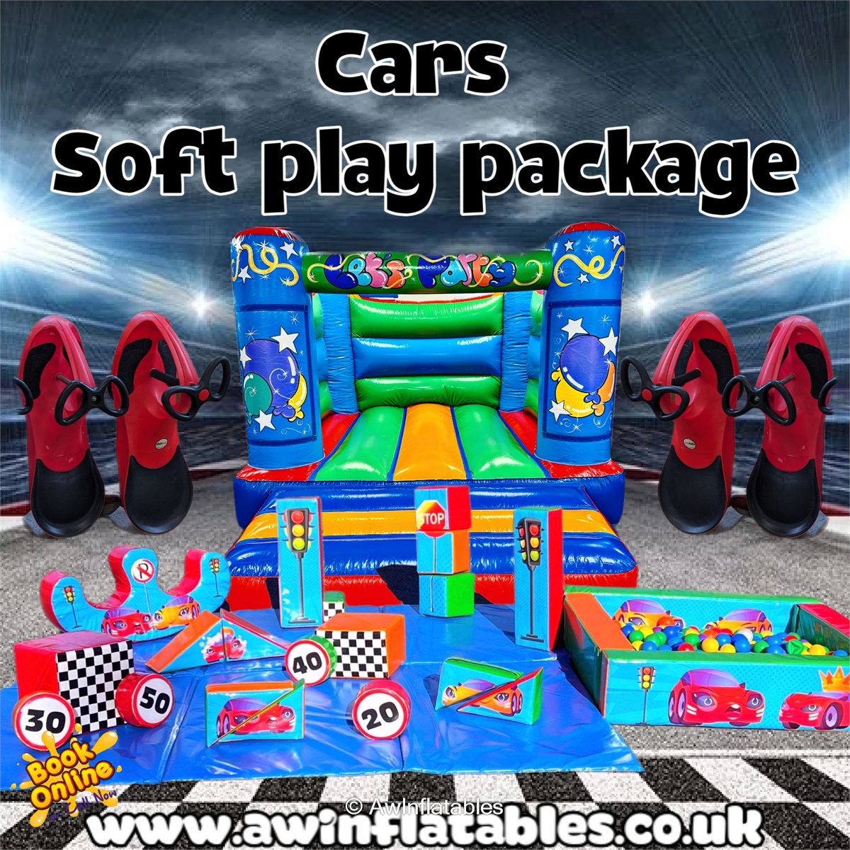'Cars' Soft Play Set Bouncy Castle & Soft play Hire in WestonSuper