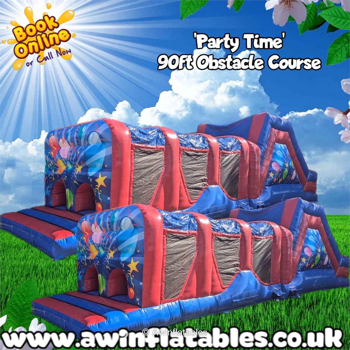 10ft x 42ft (X2) - POWER 90-Foot - Assault / Obstacle Course - Bouncy ...