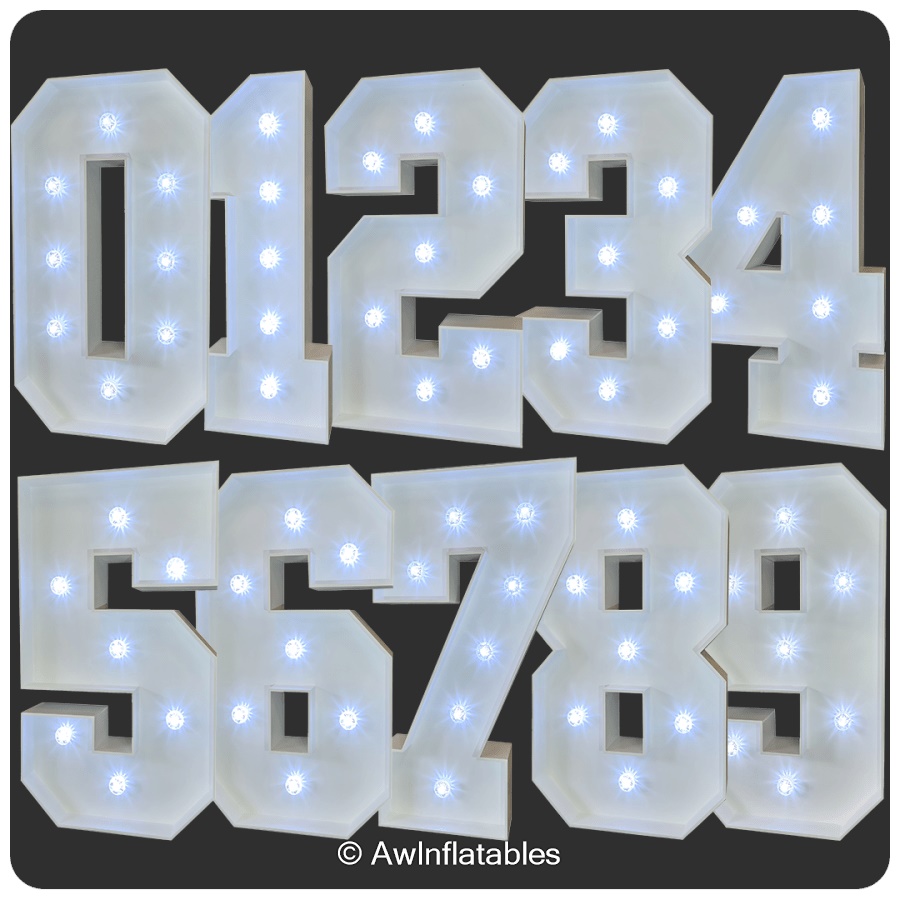 Number 6 ( illuminated) Best Bouncy Castle & Soft play Hire service