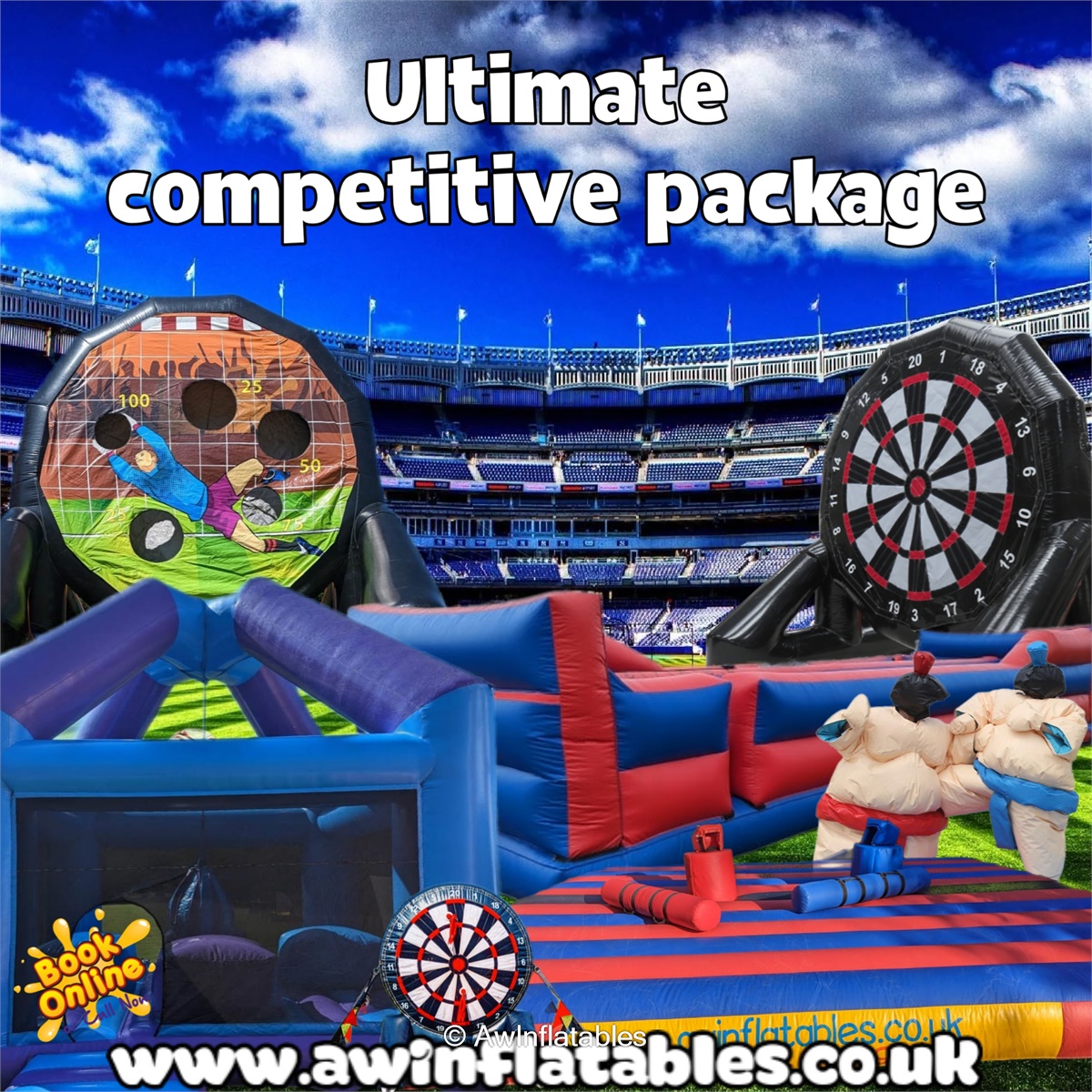 Competitive & Giant Sports Inflatables hire in WestonSuperMare